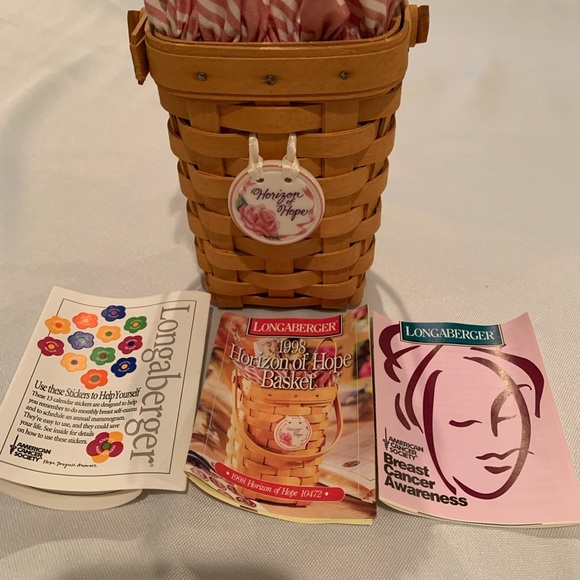 Longaberger 1998 Horizon Of Hope Cancer Basket. 4th In The Series.